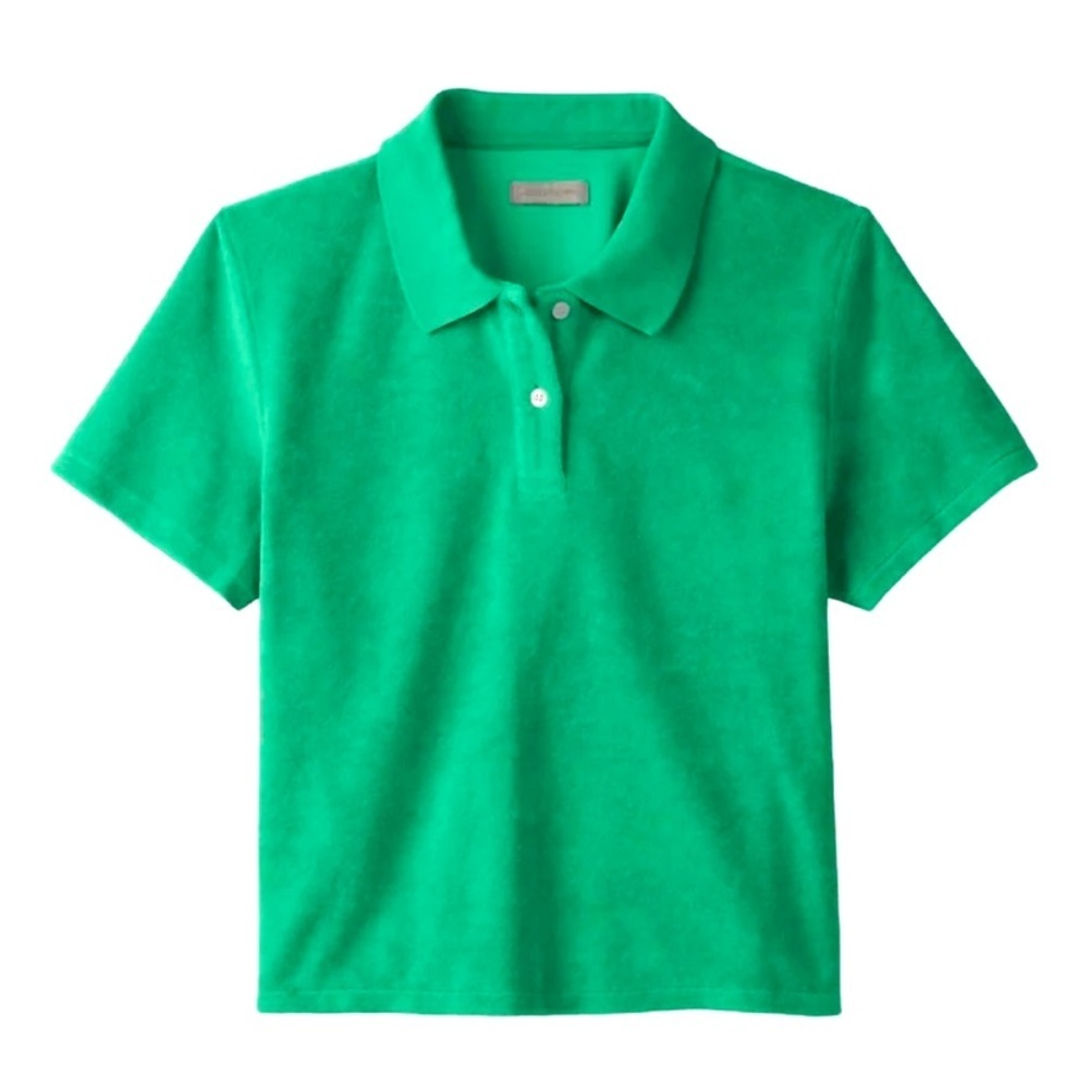 Outerknown Women's Rewind Polo Shirt In Bright Green M 128$ Nwot Summer Preppy